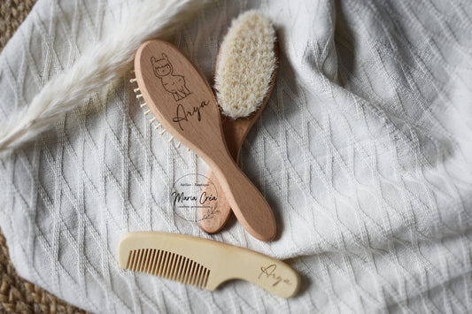 Set de brosse en bois lama