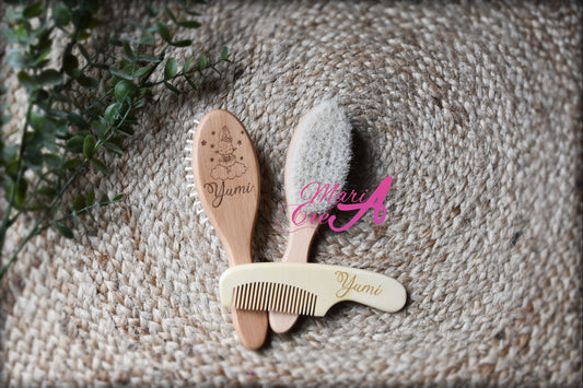 Set de brosse en bois lapin