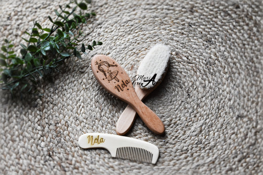 Set de brosse en bois princesse