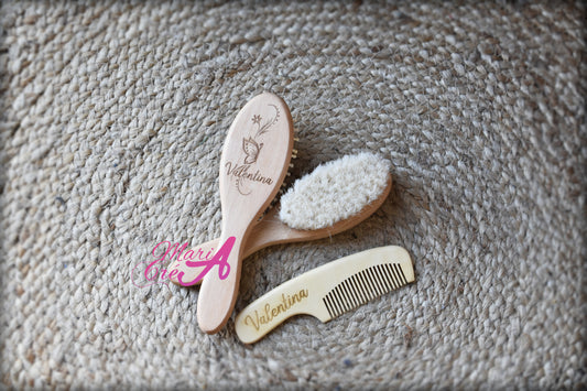 Set de brosse en bois papillon