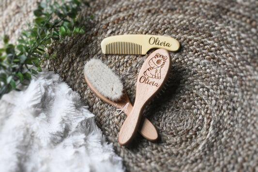 Set de brosse en bois zèbre