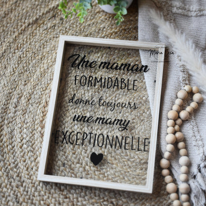 Cadre "Une ... formidable donne toujours une ... exceptionnelle"