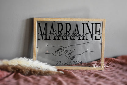 Cadre prénom et motif mains