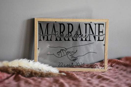 Cadre prénom et motif mains