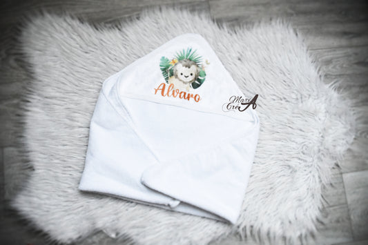 Cape de bain - lion feuilles