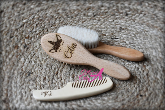 Set de brosse en bois licorne 2