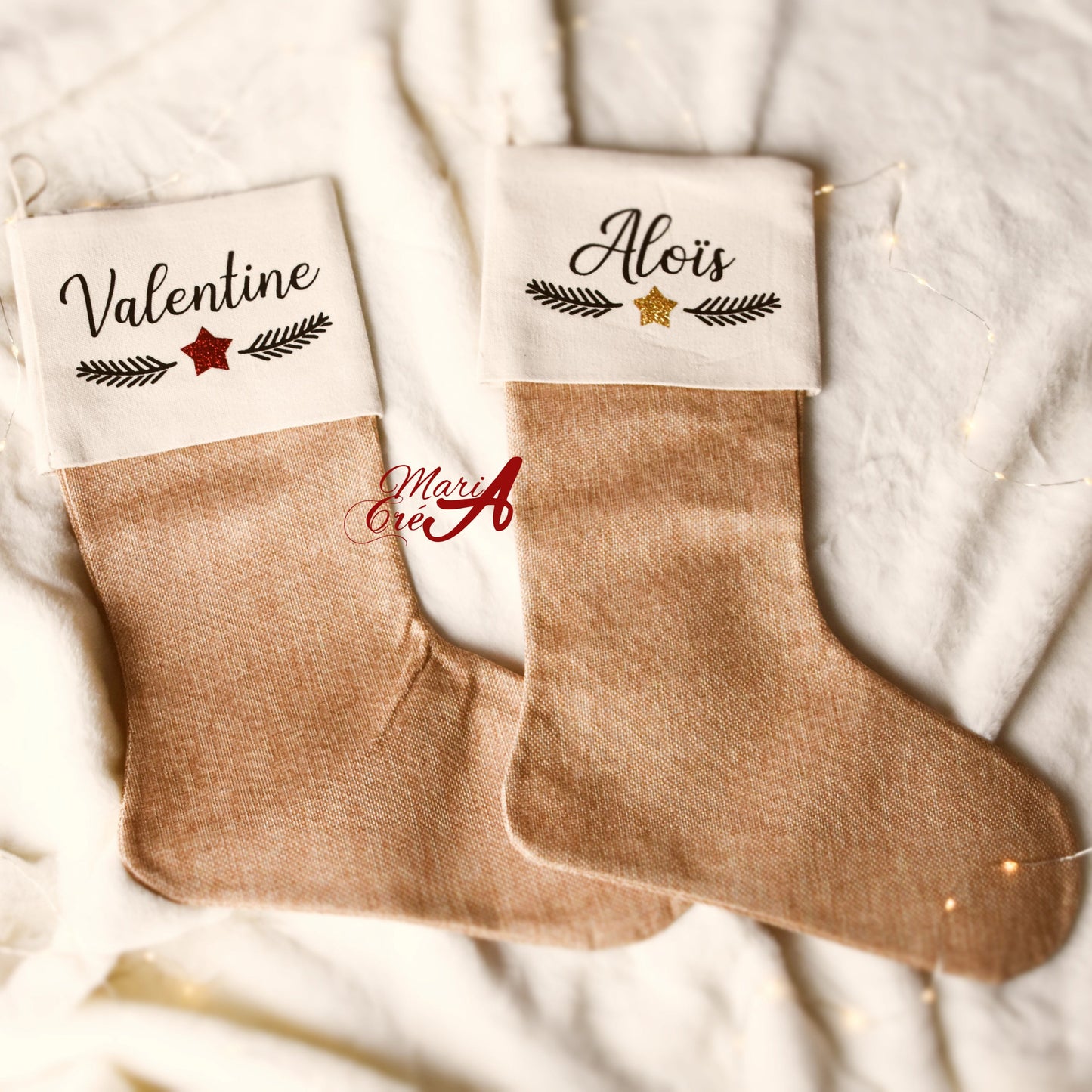 Chaussette de Noël en jute - Etoile