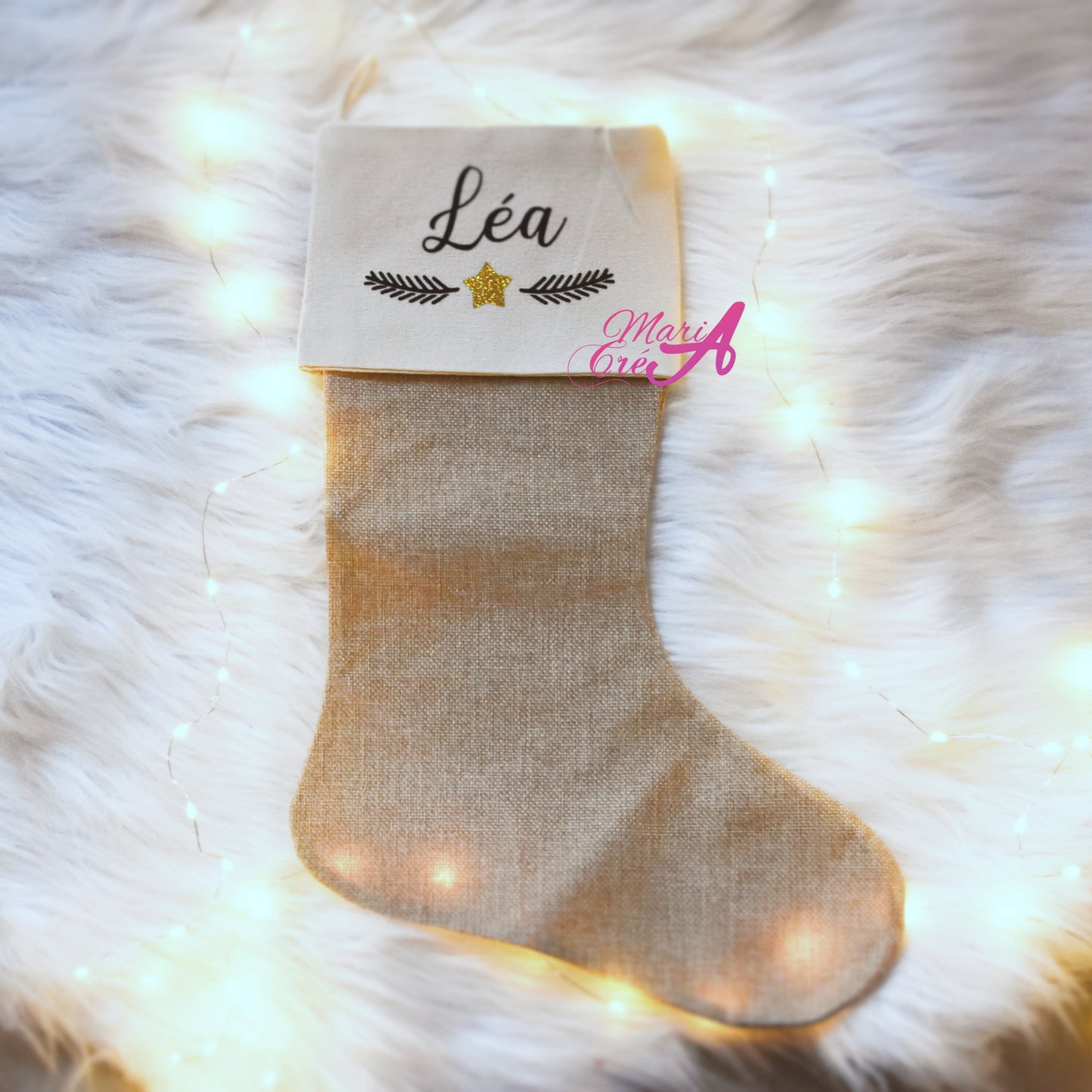 Chaussette de Noël en jute - Etoile