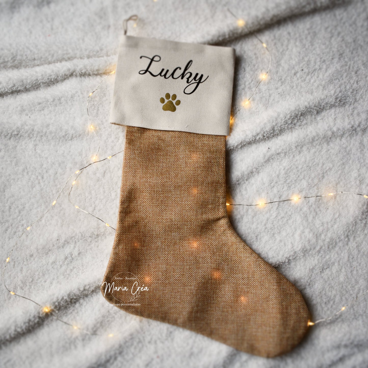 Chaussette de Noël en jute - Patte