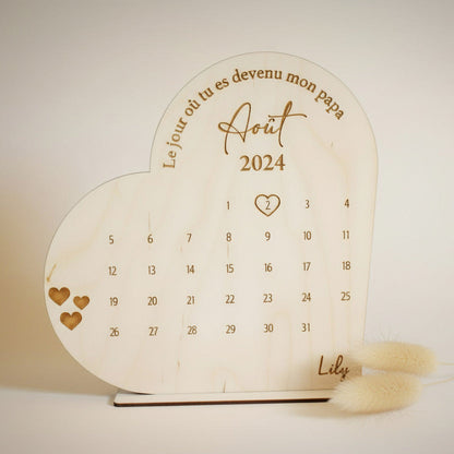 Calendrier coeur Le jour où tu es devenu/e ...