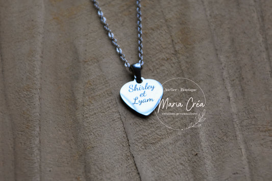 Collier avec pendentif coeur  - Prénoms