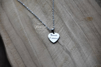 Collier avec pendentif coeur  - " .... d'amour"