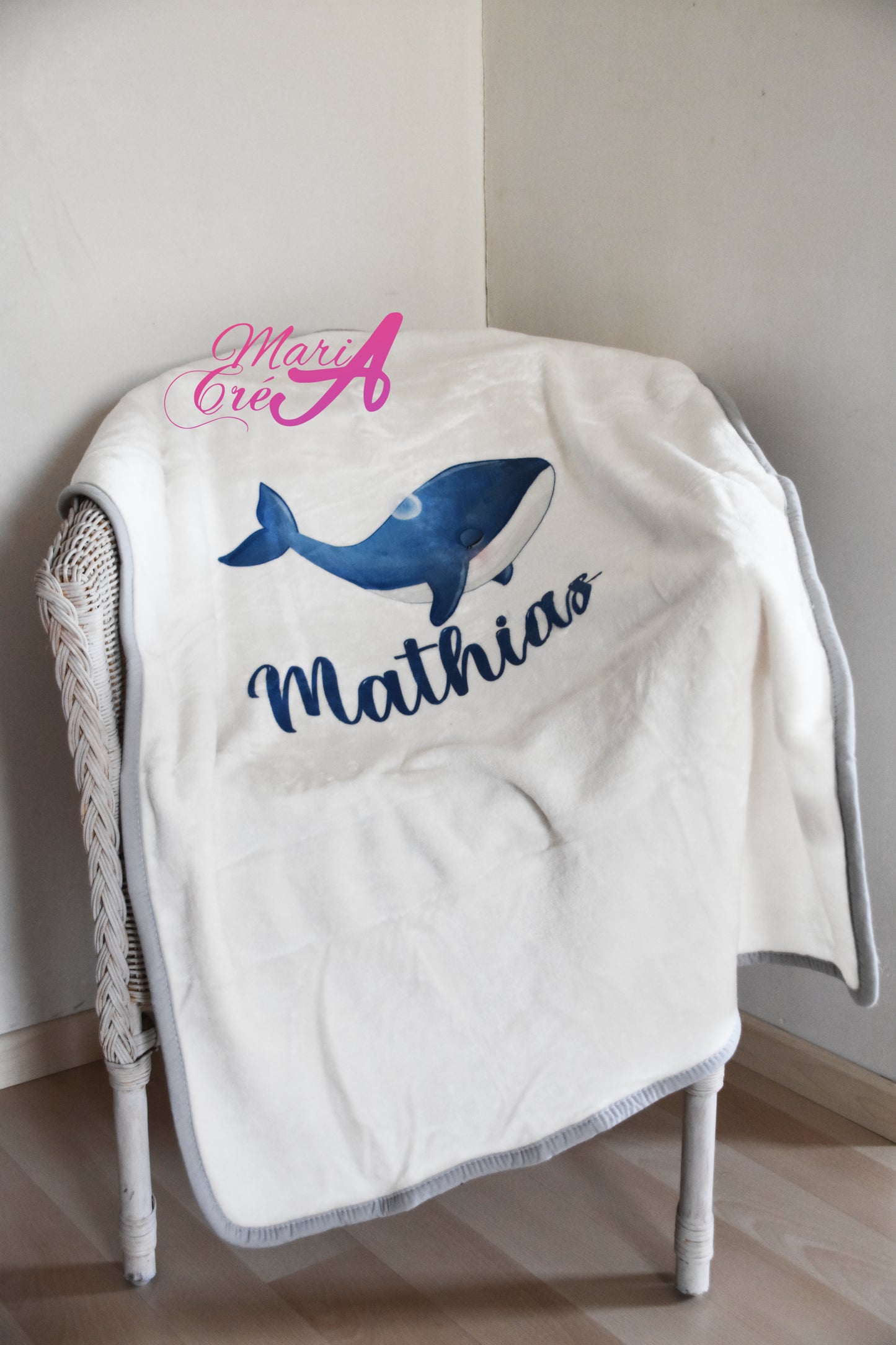 Couverture baleine bleu