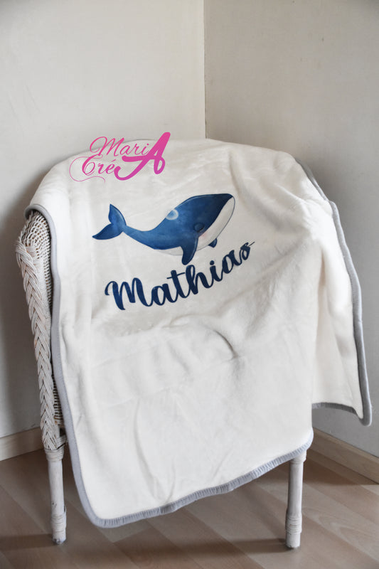 Couverture baleine bleu