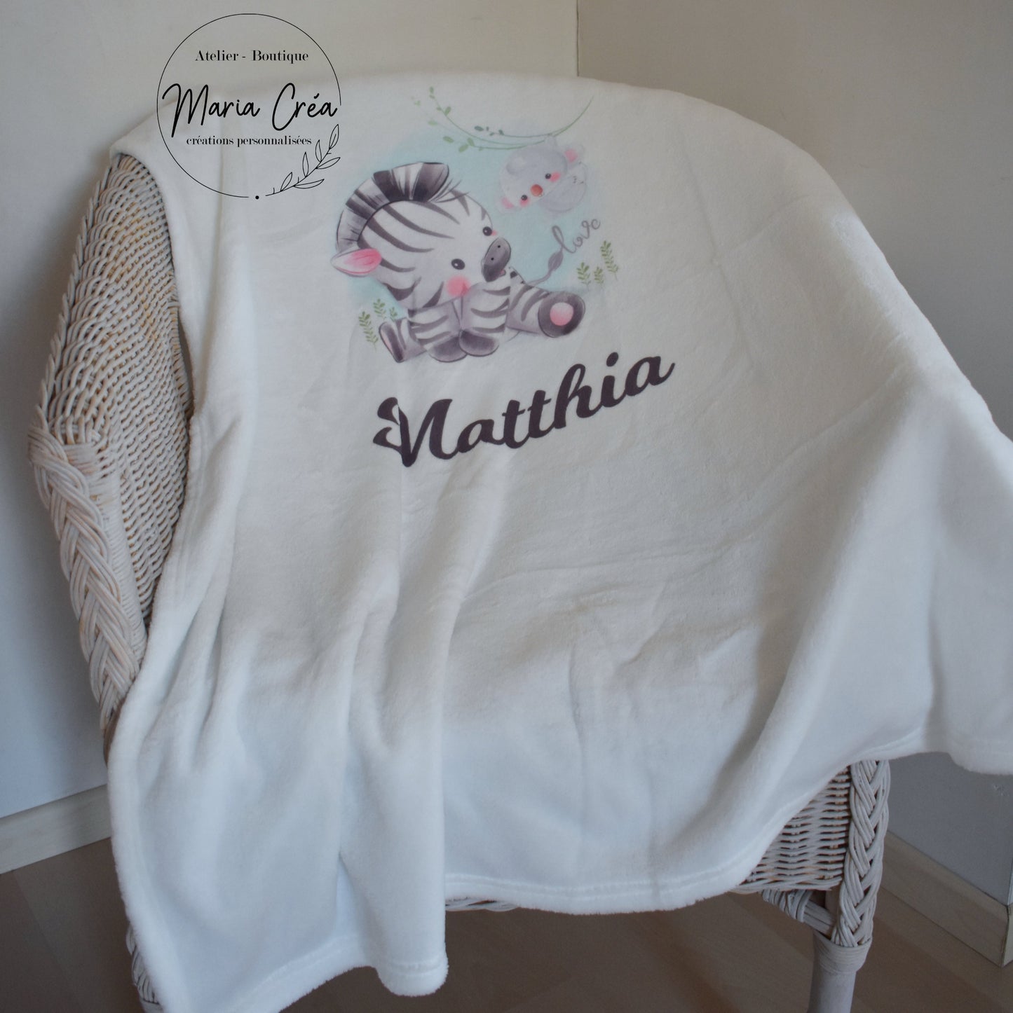 Couverture zèbre et koala