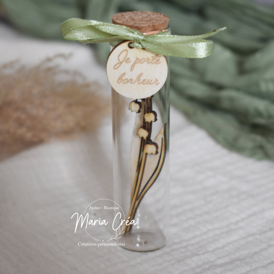 Fiole en verre muguet