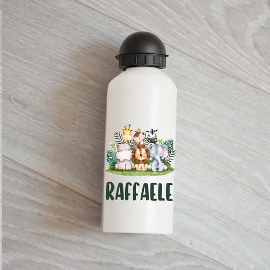 Gourde métal -  Animaux de la jungle