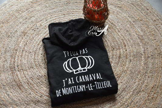 Sweat "J'peux pas, j'ai carnaval de..." - modèle chapeau