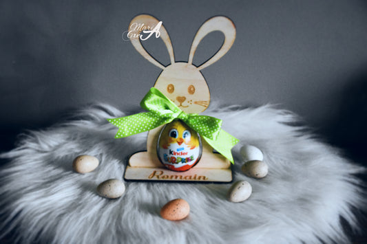 Support lapin en bois pour oeuf en chocolat