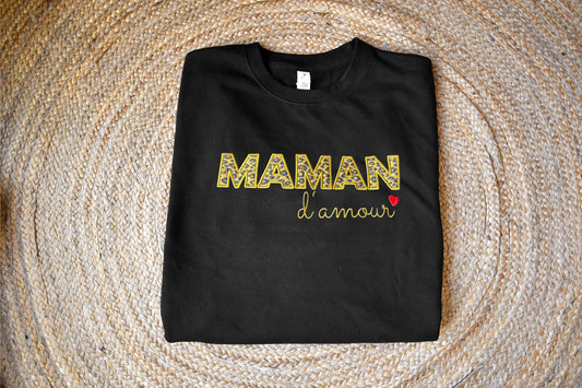T-shirt  brodé - MAMAN d'amour