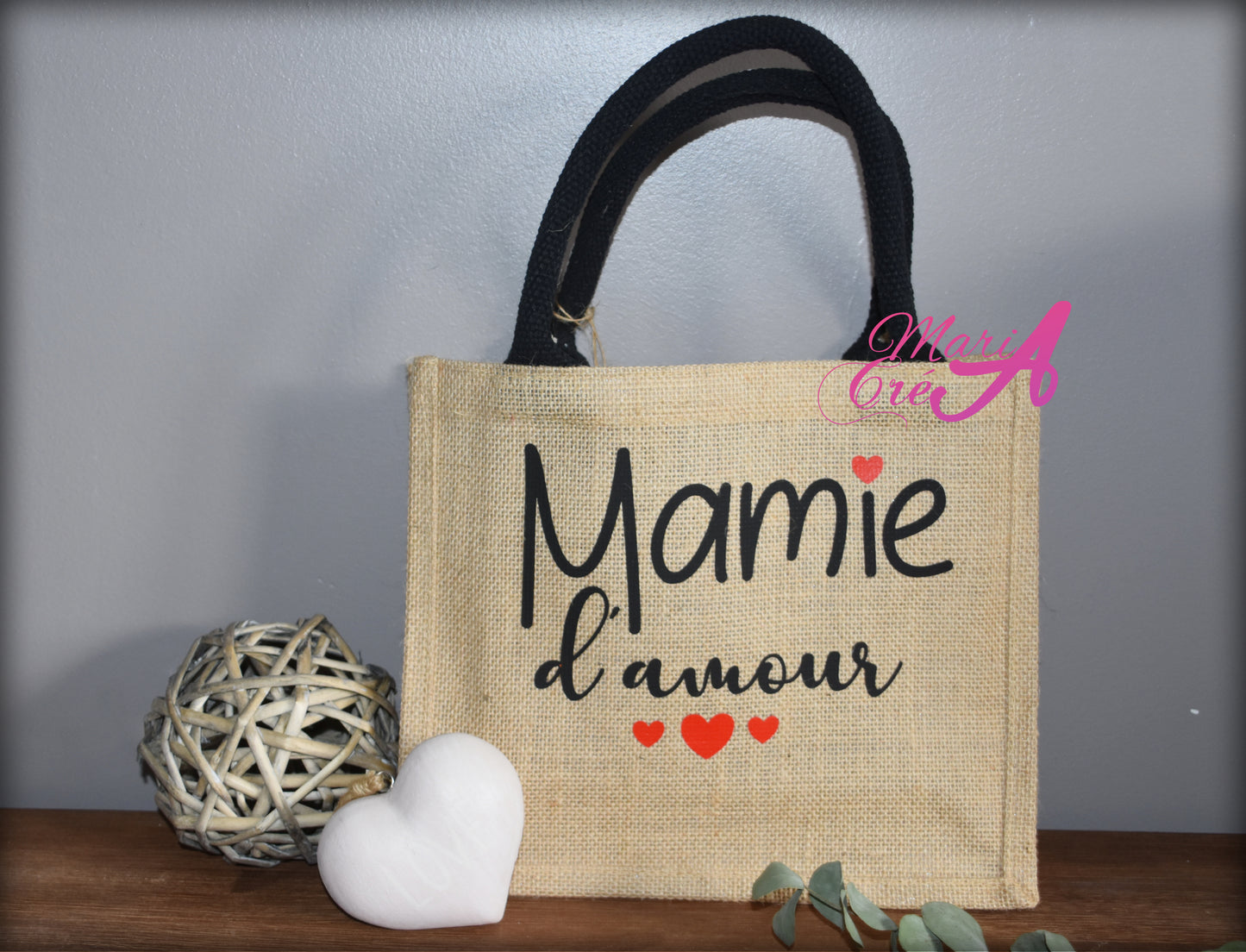 Sac en toile de jute "... d'amour "