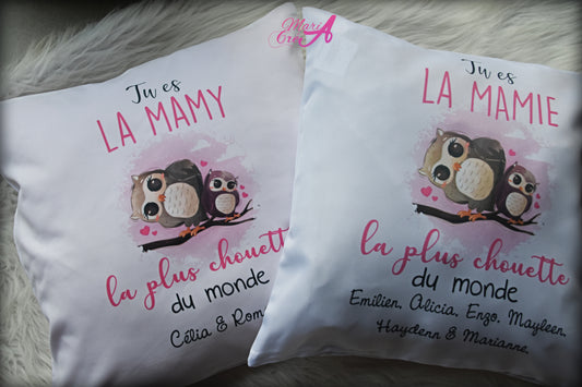 Coussin "Tu es la plus chouette"