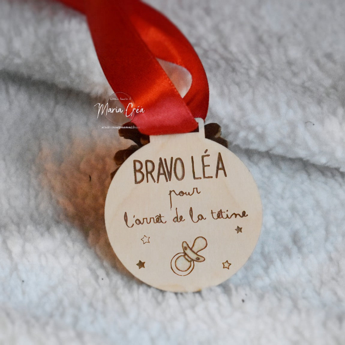 Médaille "Bravo pour l'arrêt de la tétine"