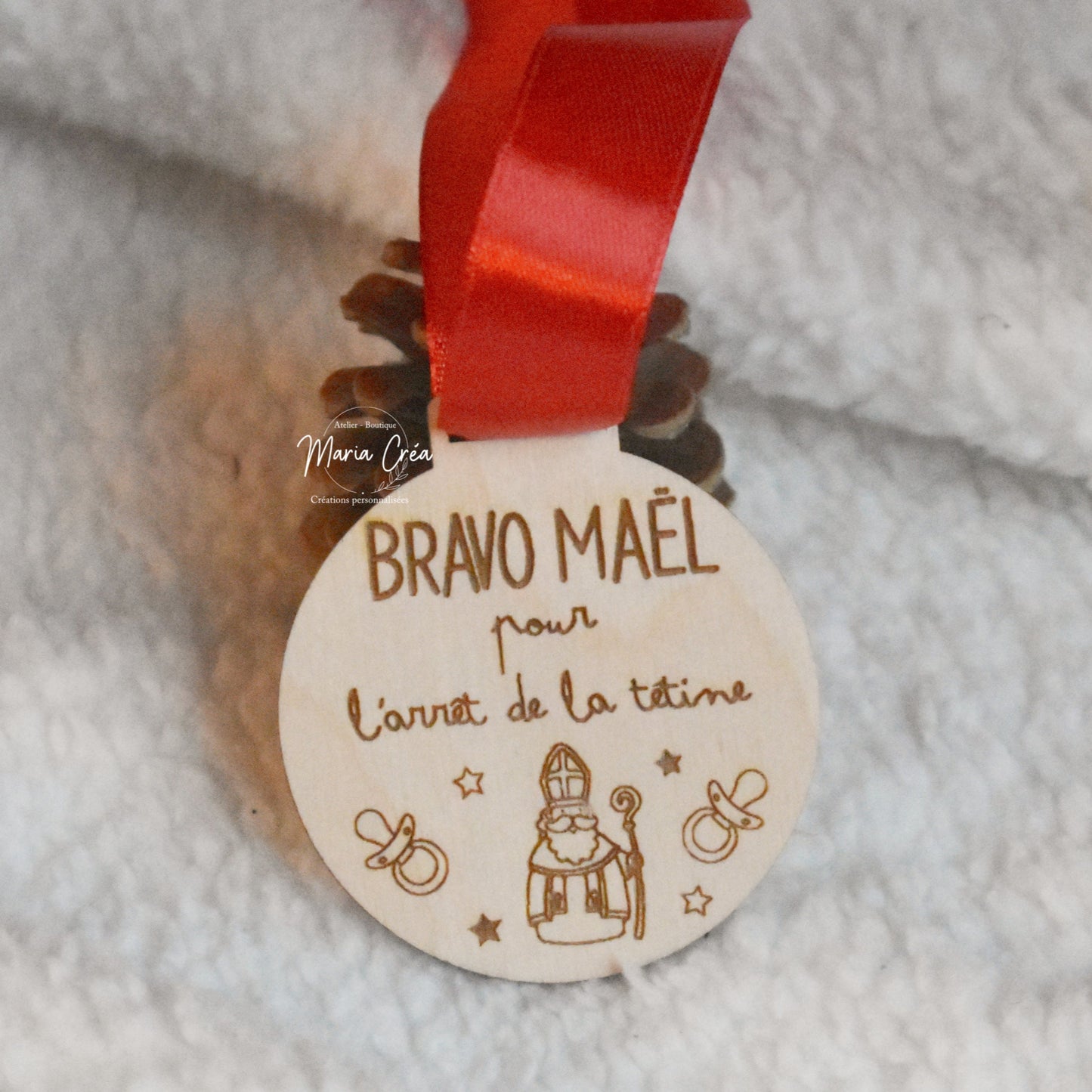 Médaille arrêt tétine - modèle Saint Nicolas