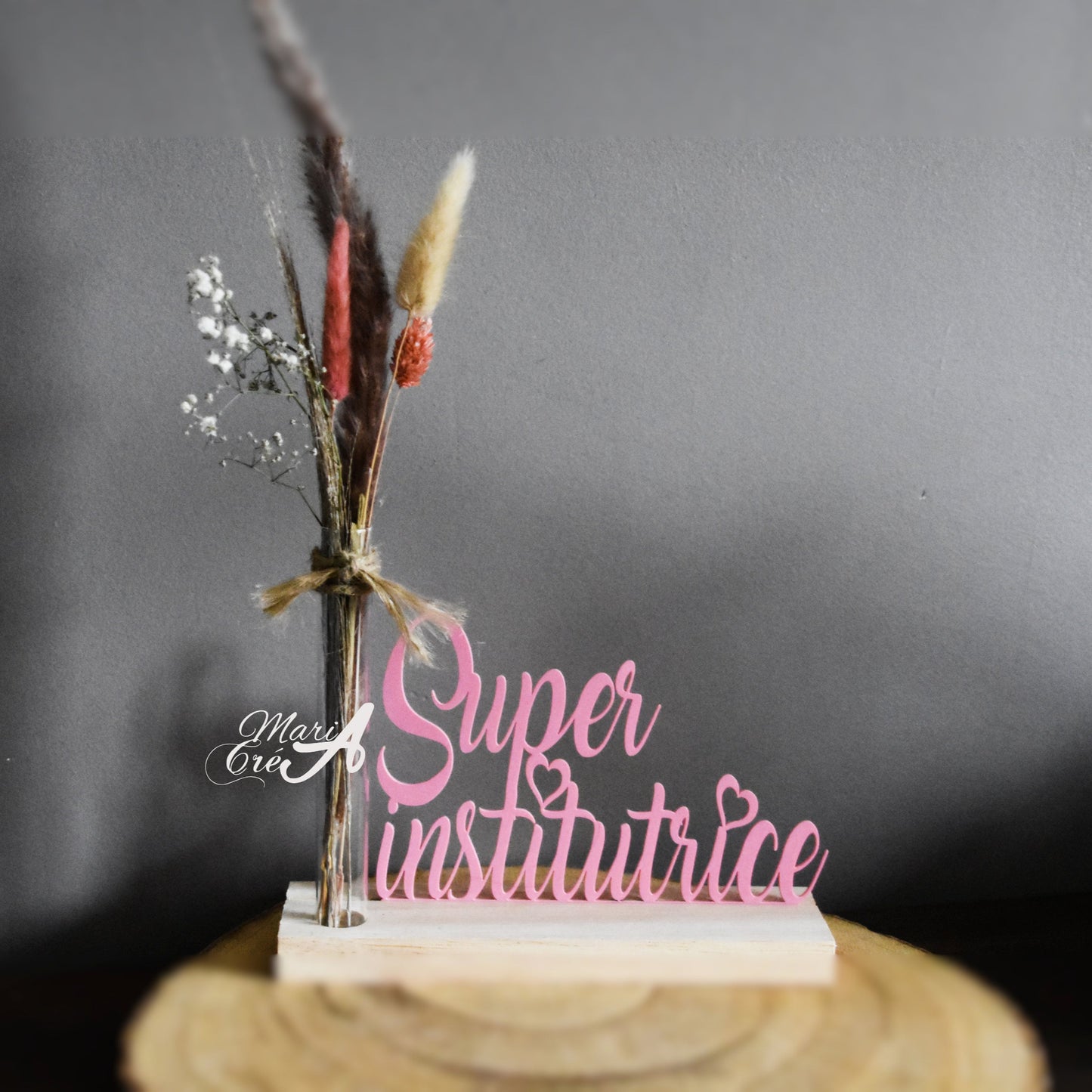 Support en bois Super institutrice