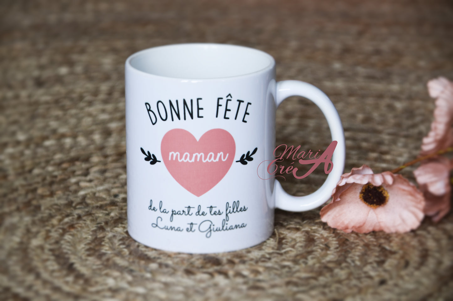Mug "Bonne fête" coeur rose