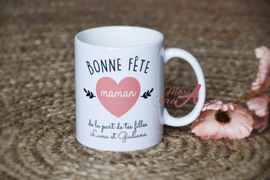 Mug "Bonne fête" coeur rose