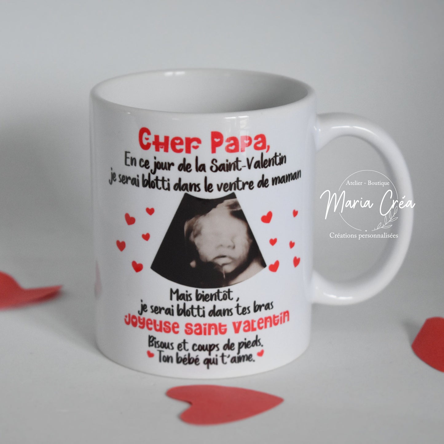 Mug échographie photo Saint Valentin