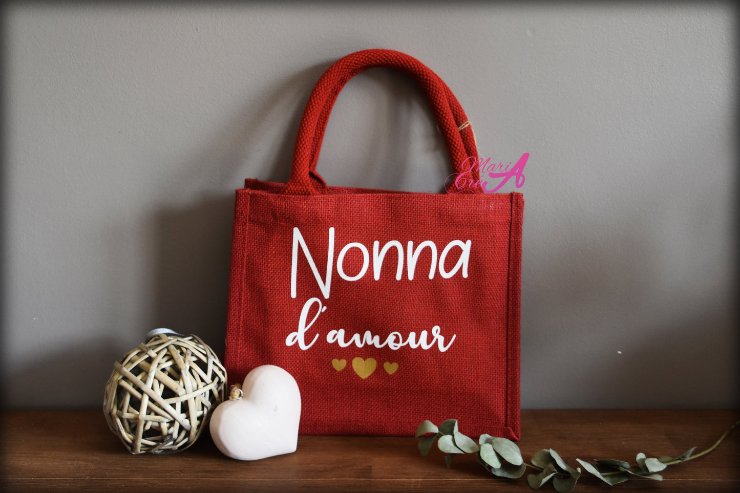 Sac en toile de jute "... d'amour "
