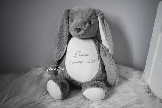 Peluche lapin gris