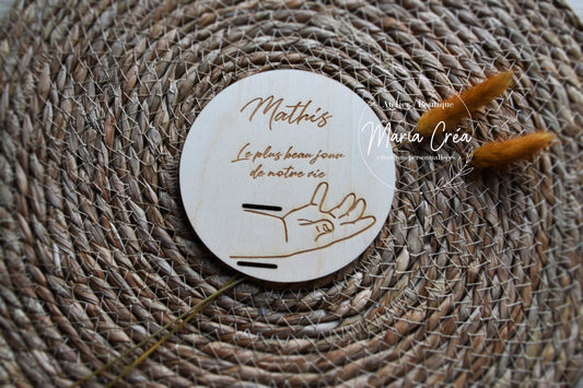 Support bracelet de naissance avec texte
