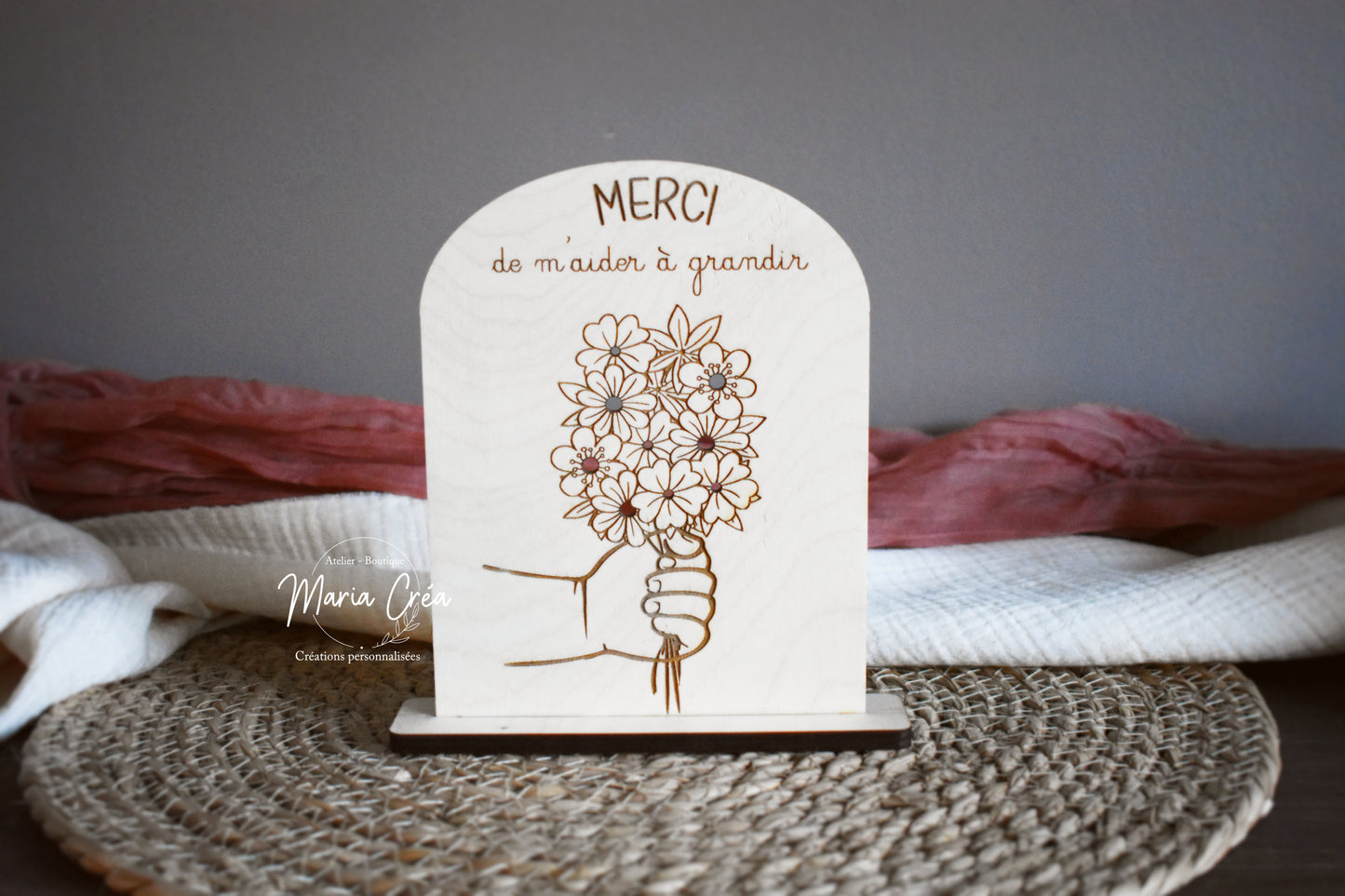 Plaque arche "Merci de m'aider à grandir"