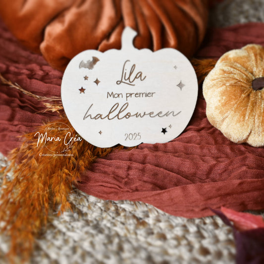 Plaque Mon premier Halloween - Citrouille