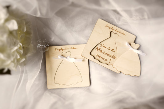 Plaquette robe - demande témoin/demoiselle d'honneur