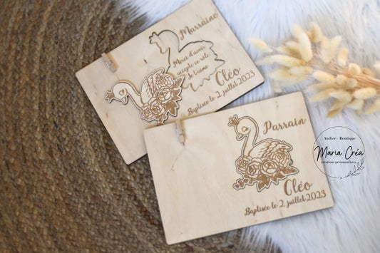 Plaque remerciement - cygne