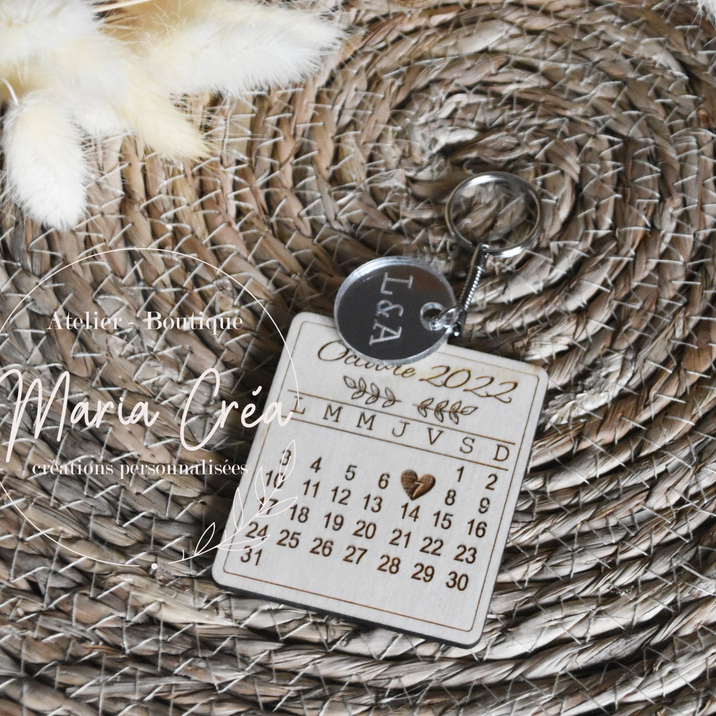 Porte-clé date calendrier