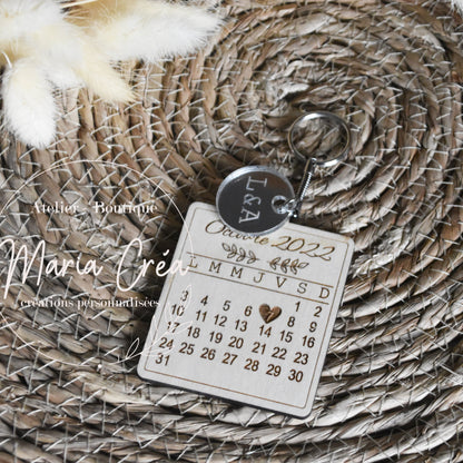 Porte-clé date calendrier