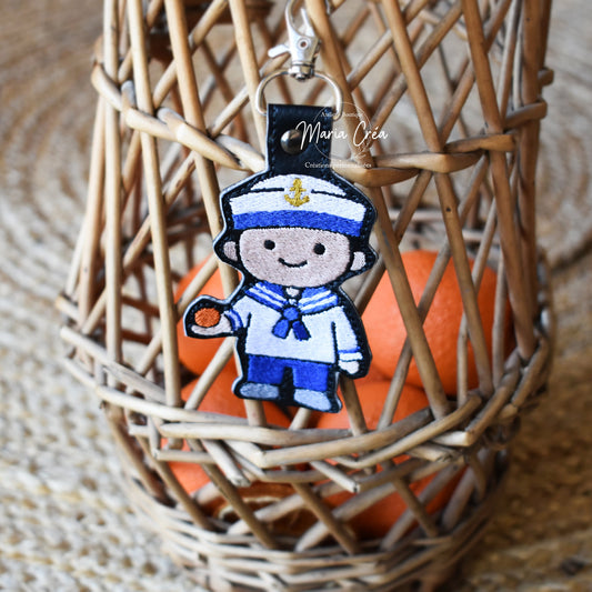 Porte-clé Marin brodé