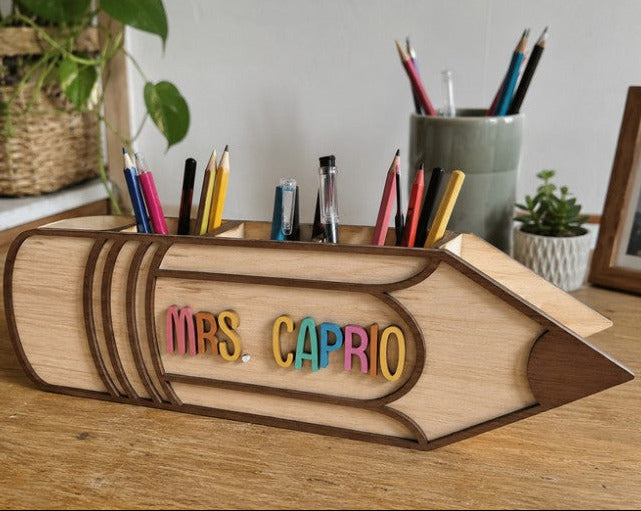 Pot à crayon en bois XXL
