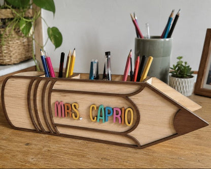 Pot à crayon en bois XXL