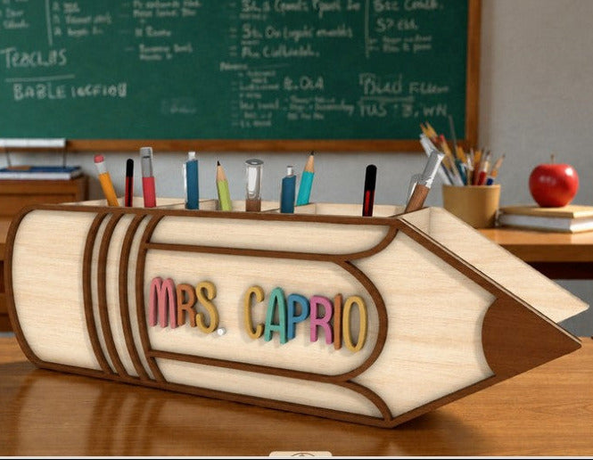 Pot à crayon en bois XXL