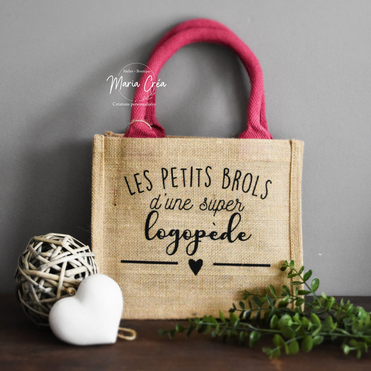 Sac en toile de jute "Les petits brols d'une super ..."