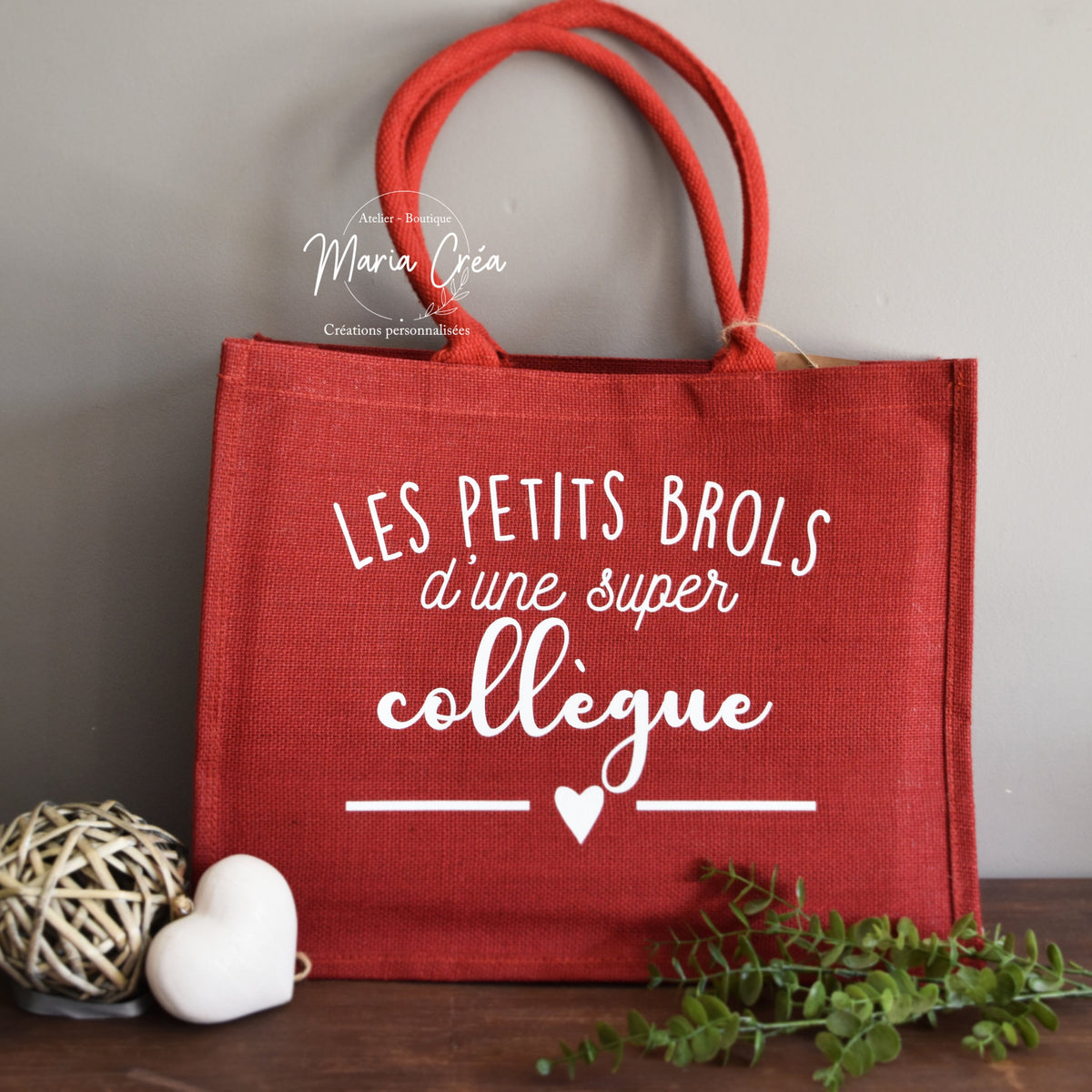 Sac en toile de jute "Les petits brols d'une super ..."