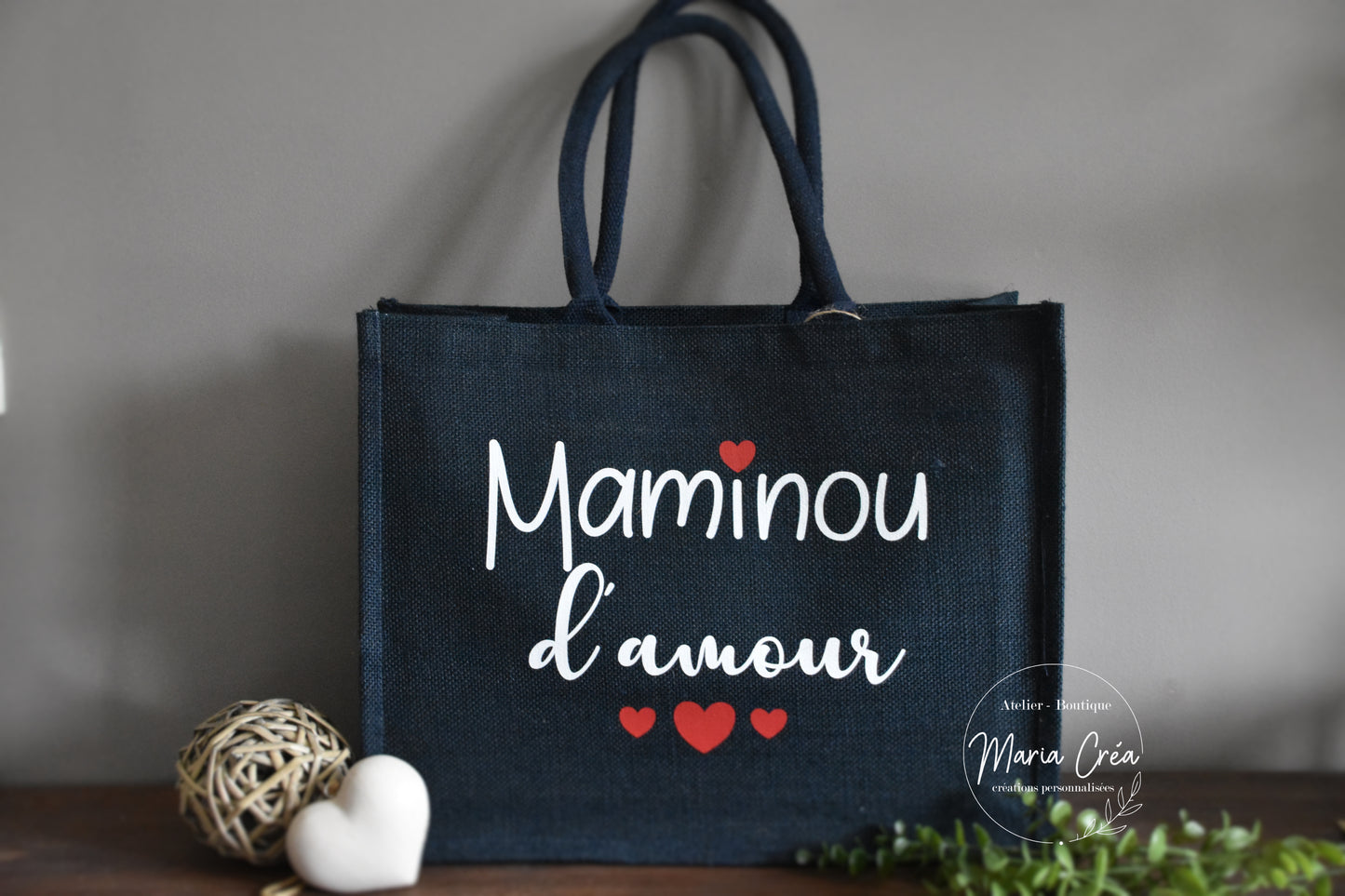 Sac en toile de jute "... d'amour "
