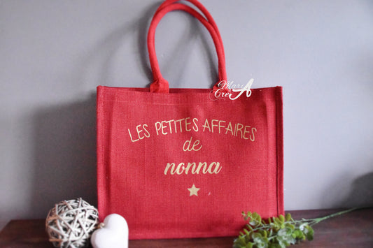 Sac en toile de jute "Les petites affaires de ..."