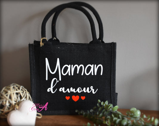 Sac en toile de jute "... d'amour "